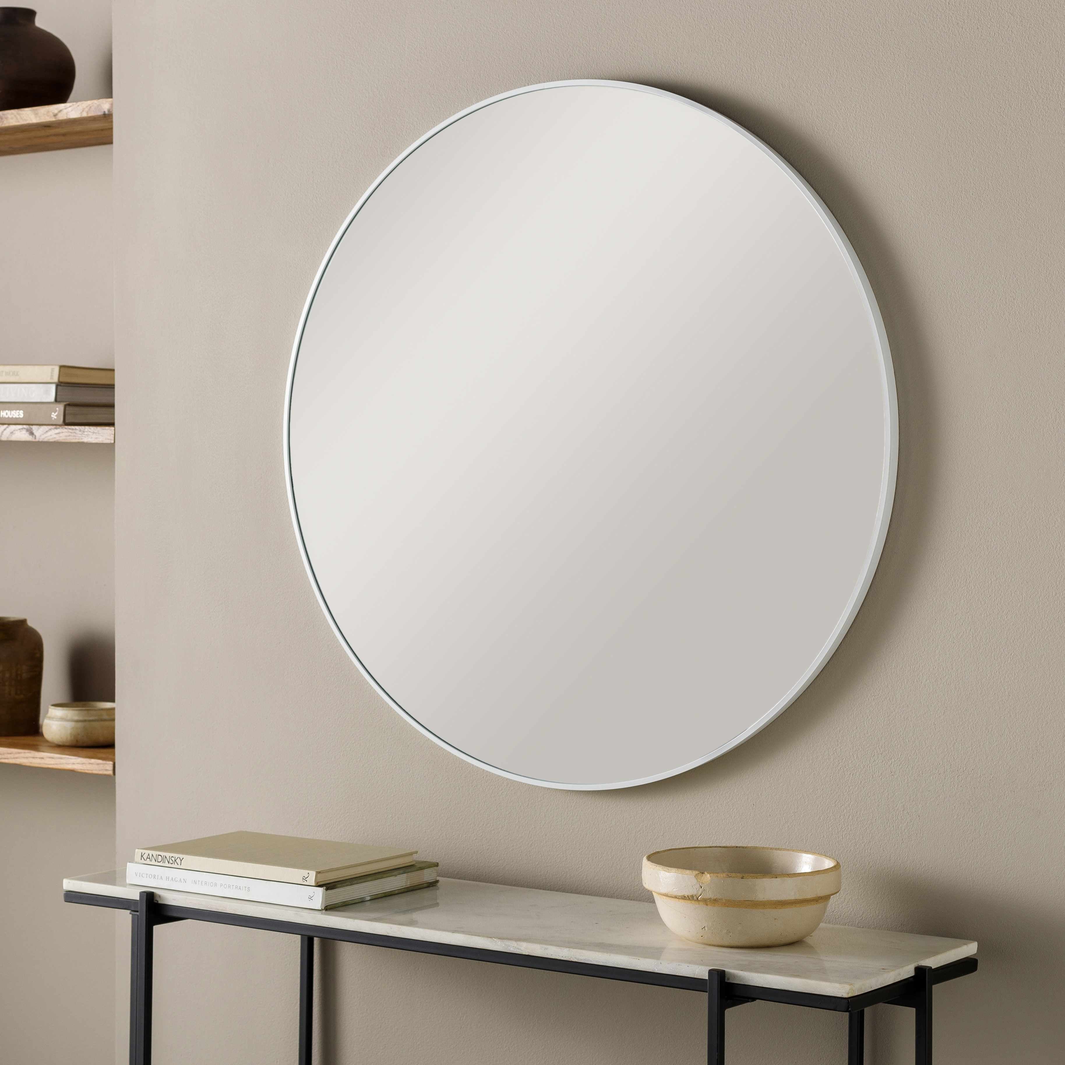 Pontalina Round White Mirror - Clearance