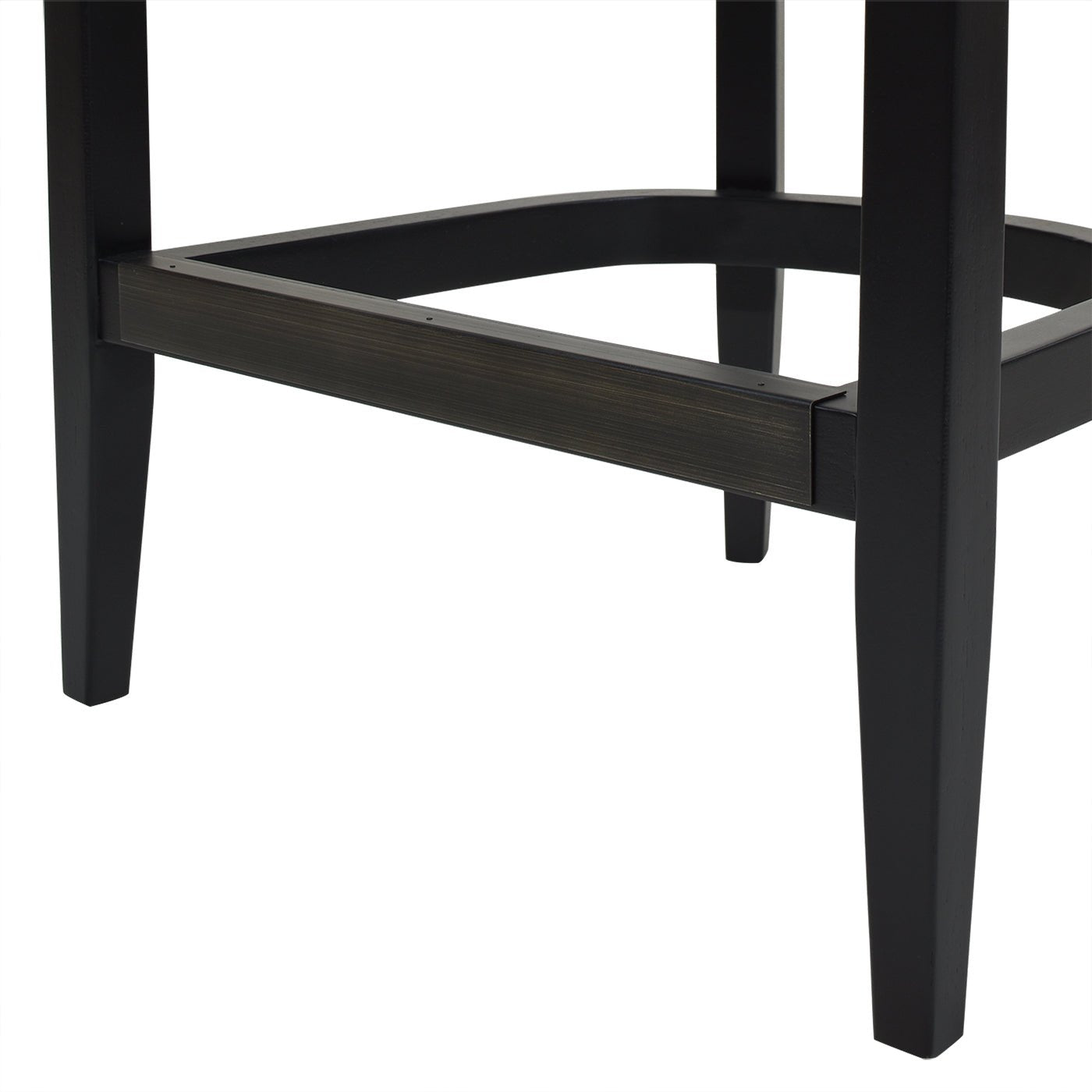 Pyrla 26" Upholstered Counter Stool with Curved Cane Back and Wood Legs