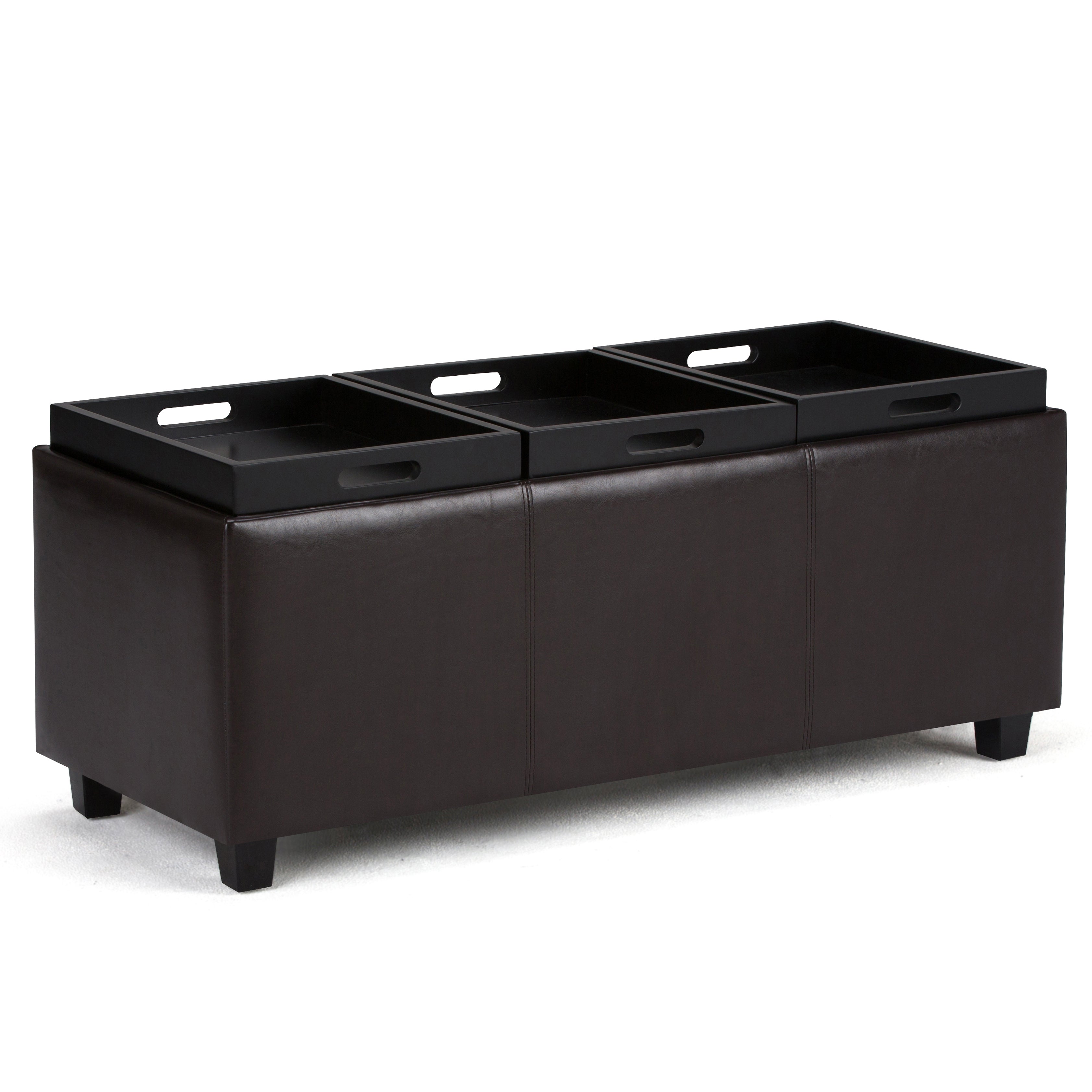 Avalon 42 Inch Wide Storage Ottoman in Tanners