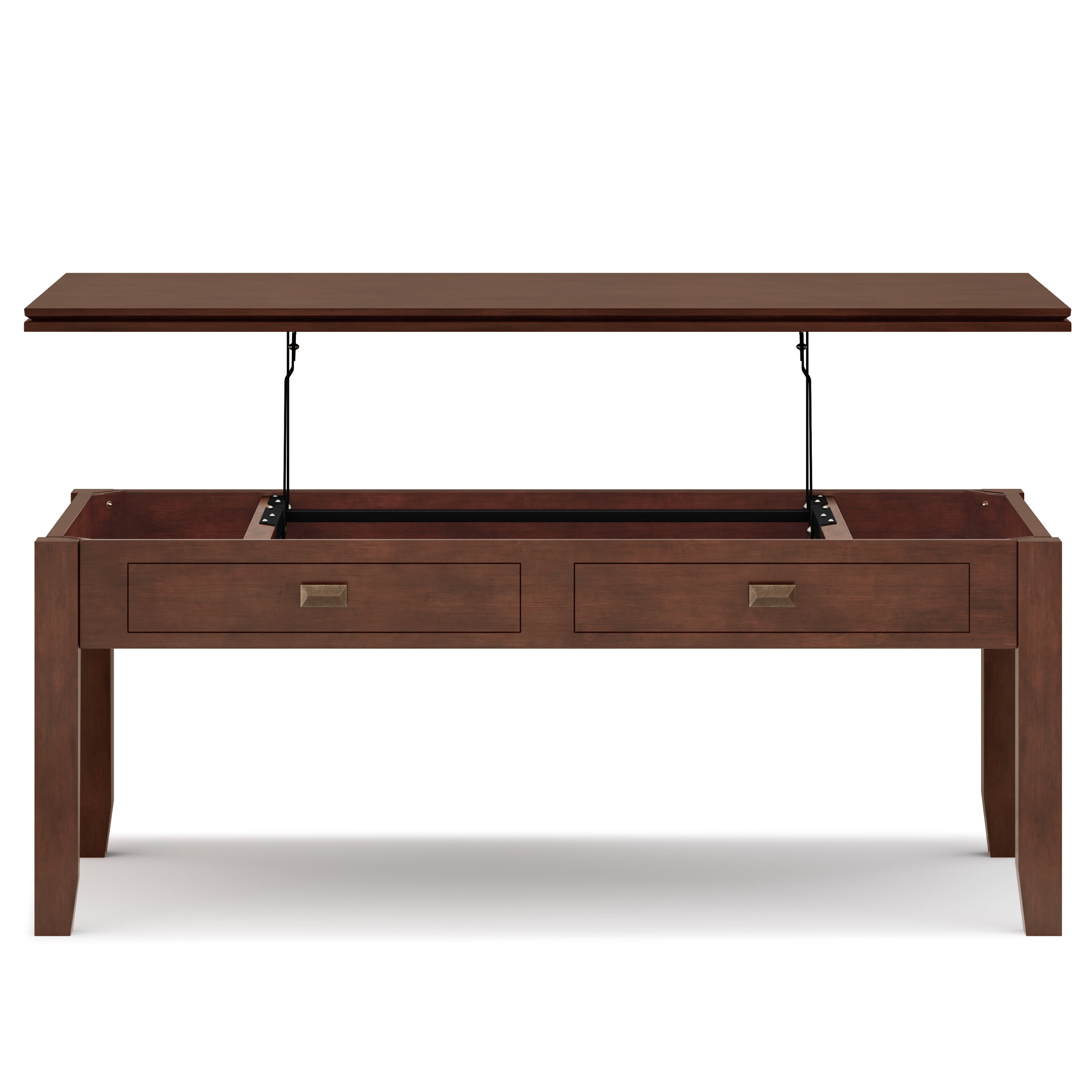 Artisan 46 Inch Wide Solid Wood Lift Top Coffee Table in Russet