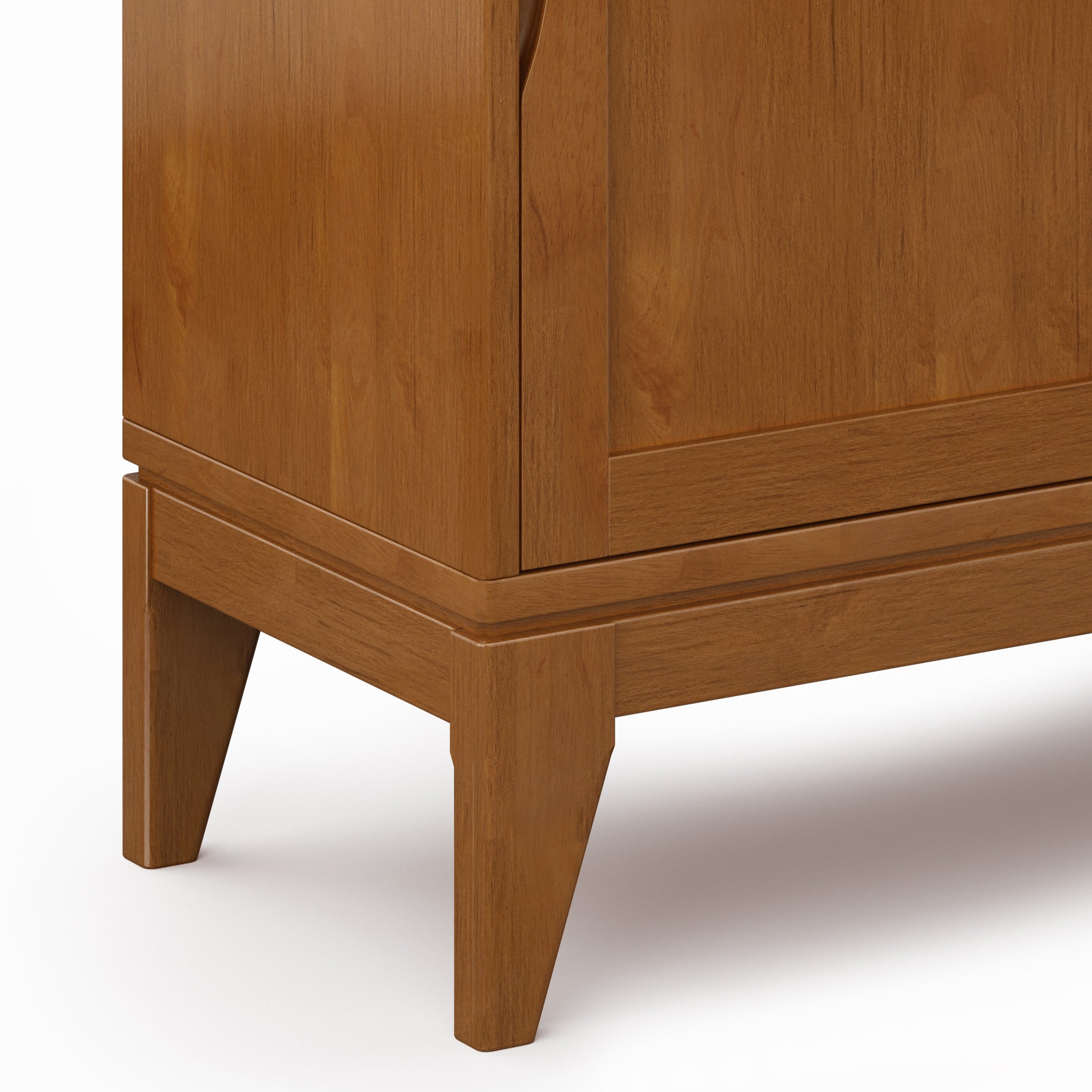 Harper 30 Inch Wide Solid Hardwood Mid-Century Modern Low Storage Cabinet in Teak