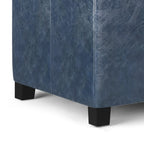 Dover 36 Inch Wide Storage Ottoman Bench in Denim