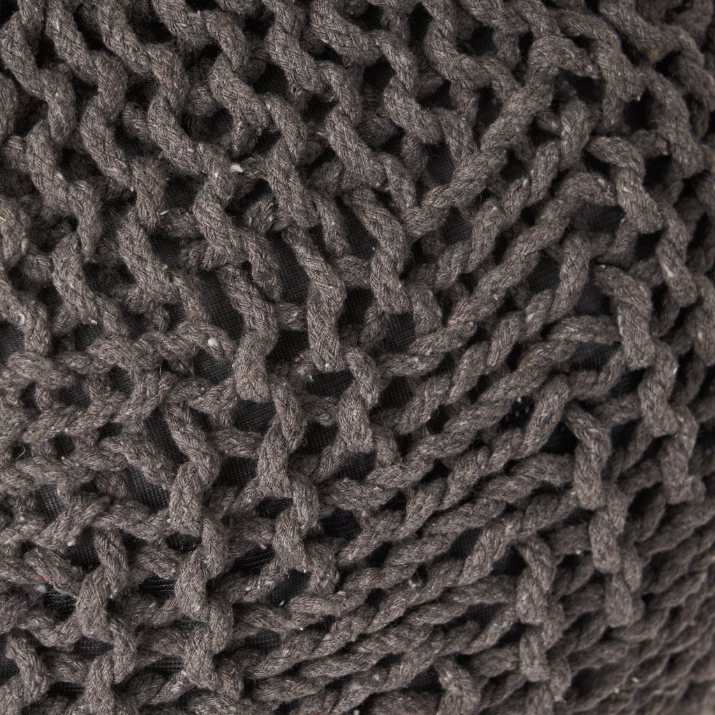 Hazel Knitted Cotton Yarn 20 x 20 Round Pouf