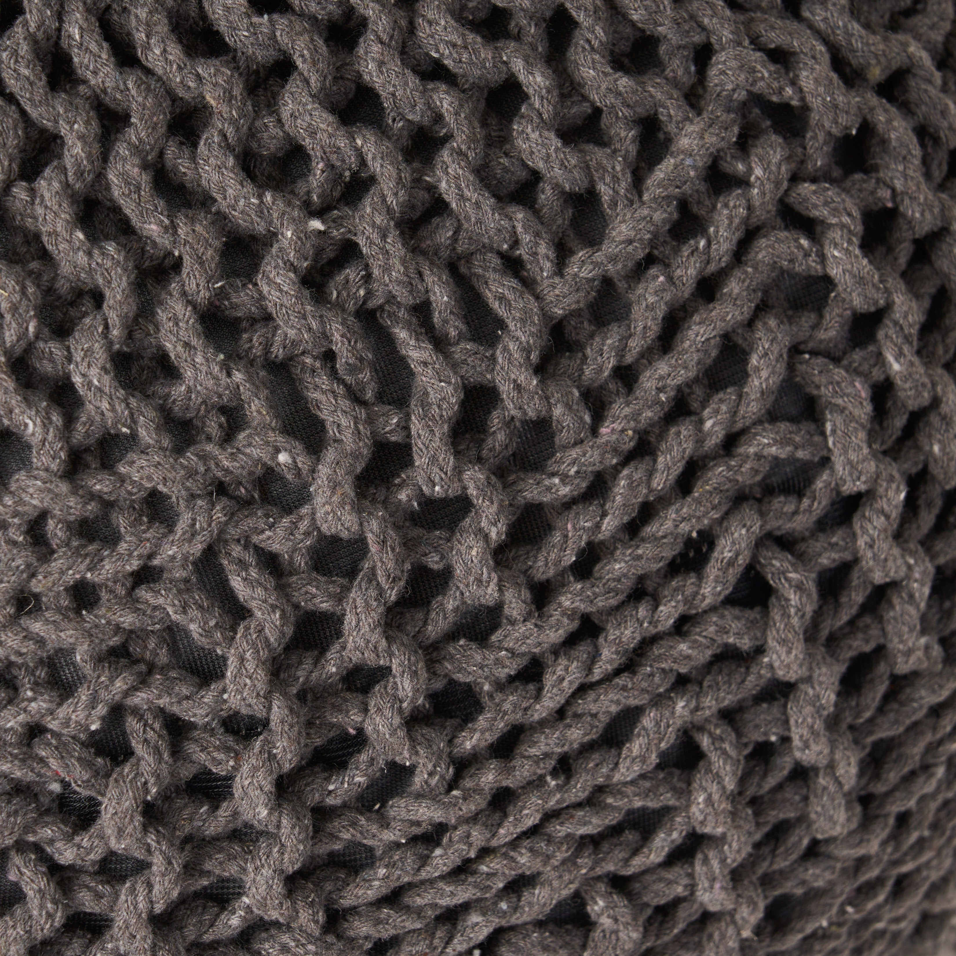 Hazel Knitted Cotton Yarn 20 x 20 Round Pouf