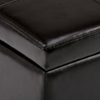 Kingsley 48 Inch Wide Large Storage Ottoman in Coffee