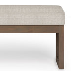 Milltown 44 Inch Wide Solid Wood Large Ottoman Bench in Platinum
