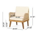 Outdoor 4-Piece Acacia Wood Chat Set with Rope