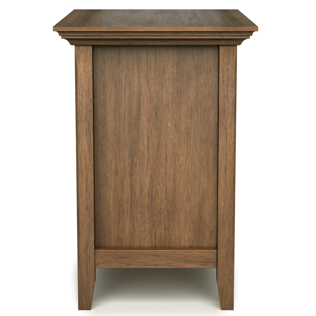 Amherst Bedside Table, Dark Brown Wood, Two-Drawer Nightstand