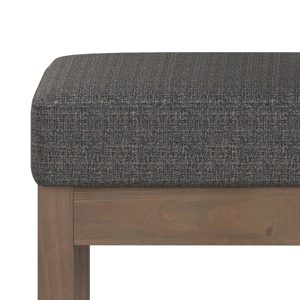 Milltown 27 Inch Wide Solid Wood Footstool Small Ottoman Bench in Ebony