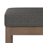 Milltown 27 Inch Wide Solid Wood Footstool Small Ottoman Bench in Ebony