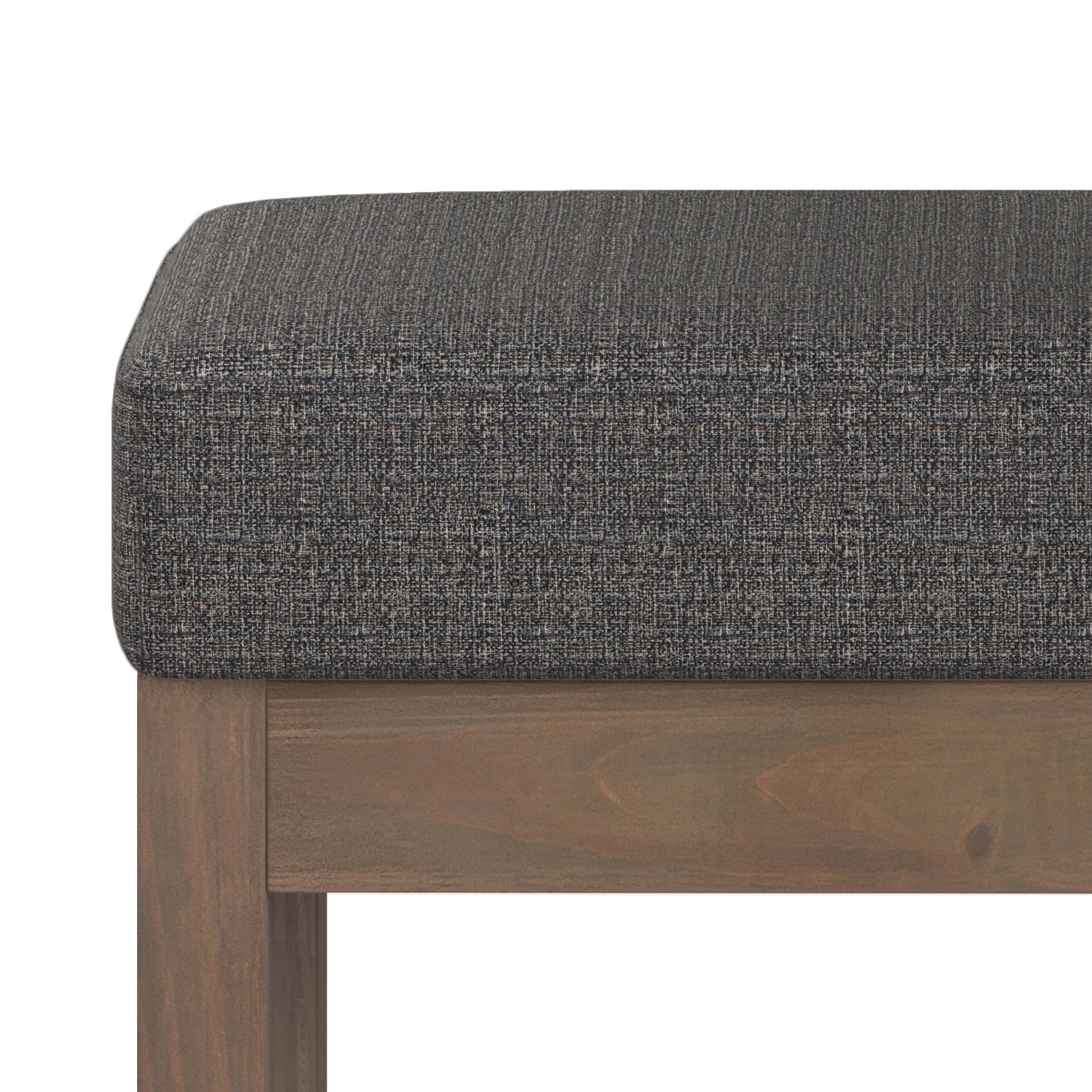 Milltown 27 Inch Wide Solid Wood Footstool Small Ottoman Bench in Ebony