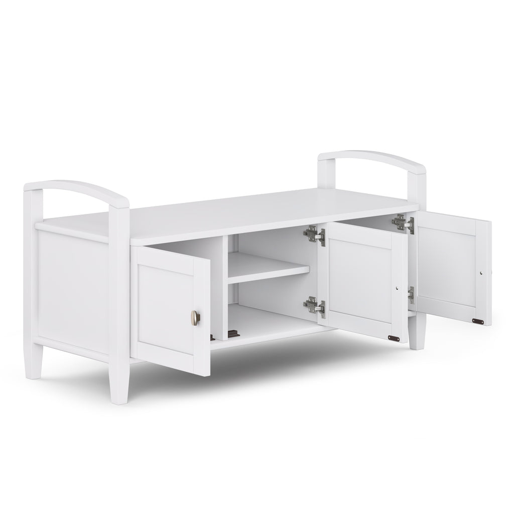 Warm Shaker 44 Inch Wide Solid Wood Entryway Storage Bench