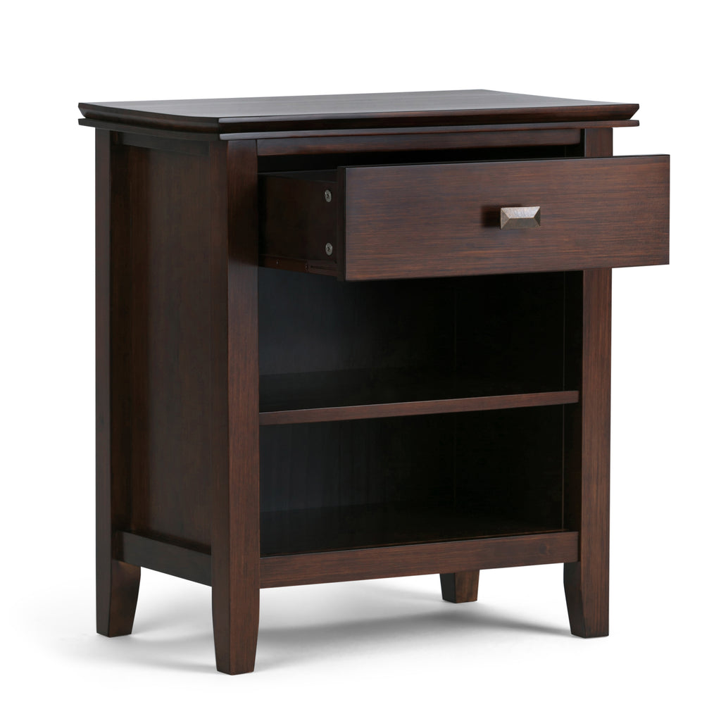 Artisan 24 Inch Wide Solid Wood Bedside Table in Russet