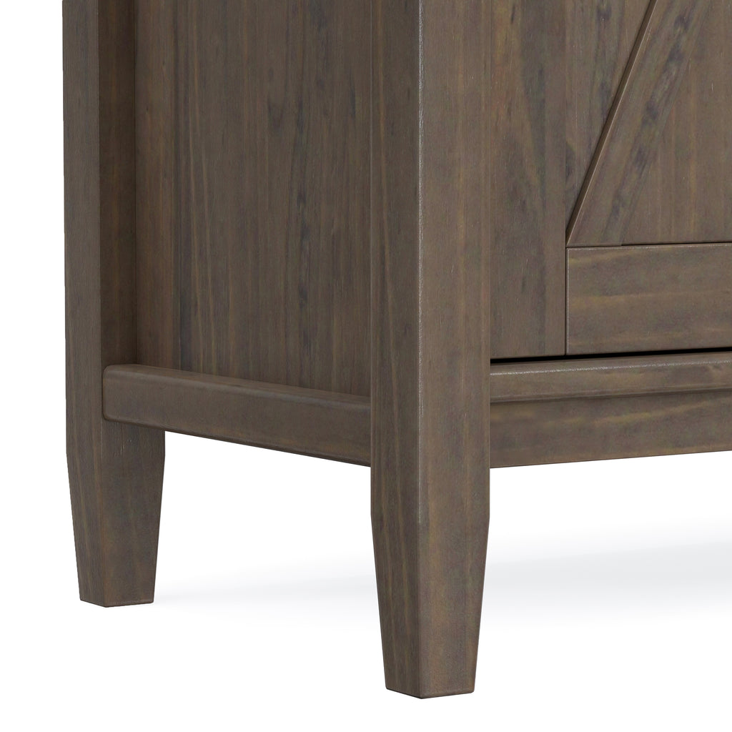 Ela 32 Inch Wide Solid Wood Low Storage Cabinet in Smoky