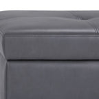 Oregon 42 Inch Wide Storage Ottoman Bench with Tray in Stone