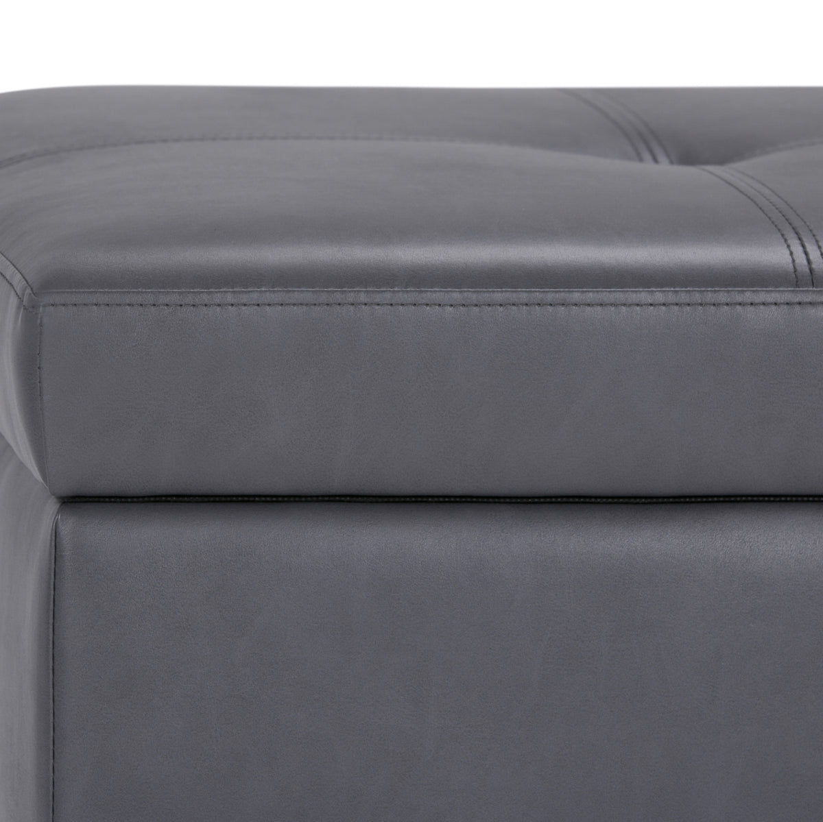 Oregon 42 Inch Wide Storage Ottoman Bench with Tray in Stone