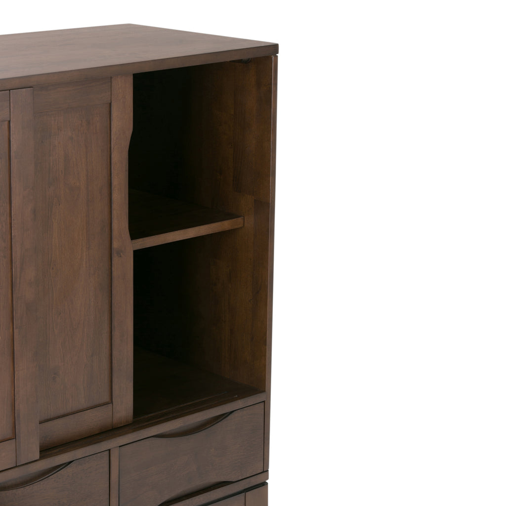 Harper 48 Inch Wide Solid Hardwood Mid-Century Modern Medium Storage Cabinet