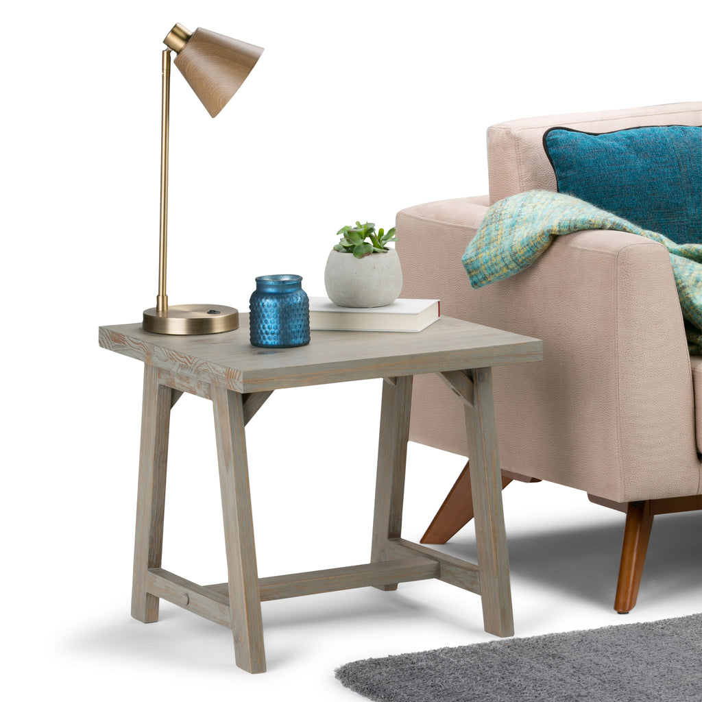 Sawhorse End Table - Distressed