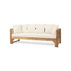 Outdoor Extendable Acacia Wood 3 Seater Sofa