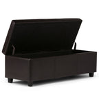 Avalon 48 Inch Wide Storage Ottoman Bench in Tanners