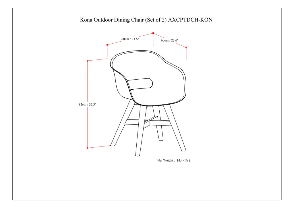 Kona Outdoor Dining Chair in Plastic (Set of 2)