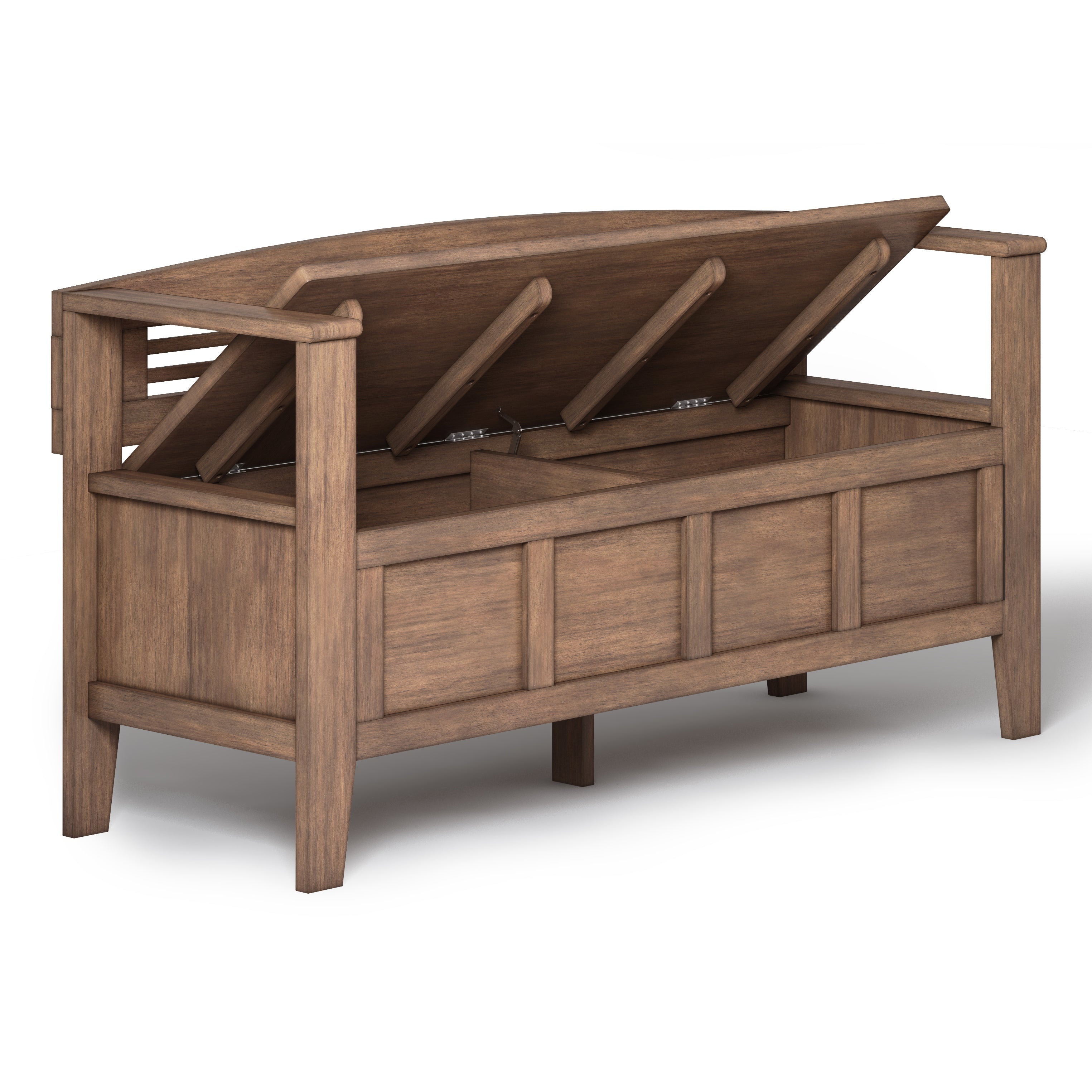 Adams 48 Inch Wide Solid Wood Entryway Storage Bench