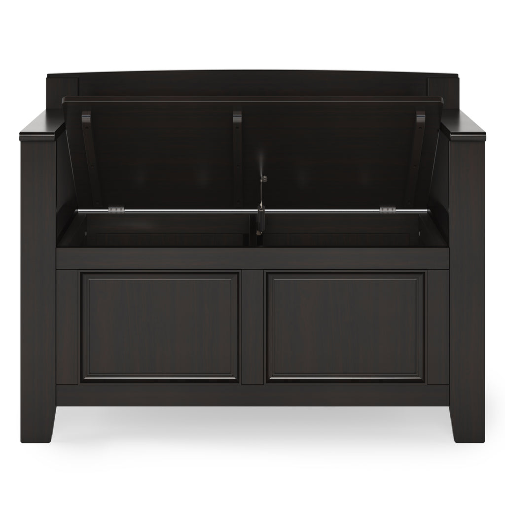 Amherst Solid Wood 36" Wide Transitional Entryway Storage Bench
