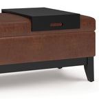 Oregon 42 Inch Wide Storage Ottoman Bench with Tray