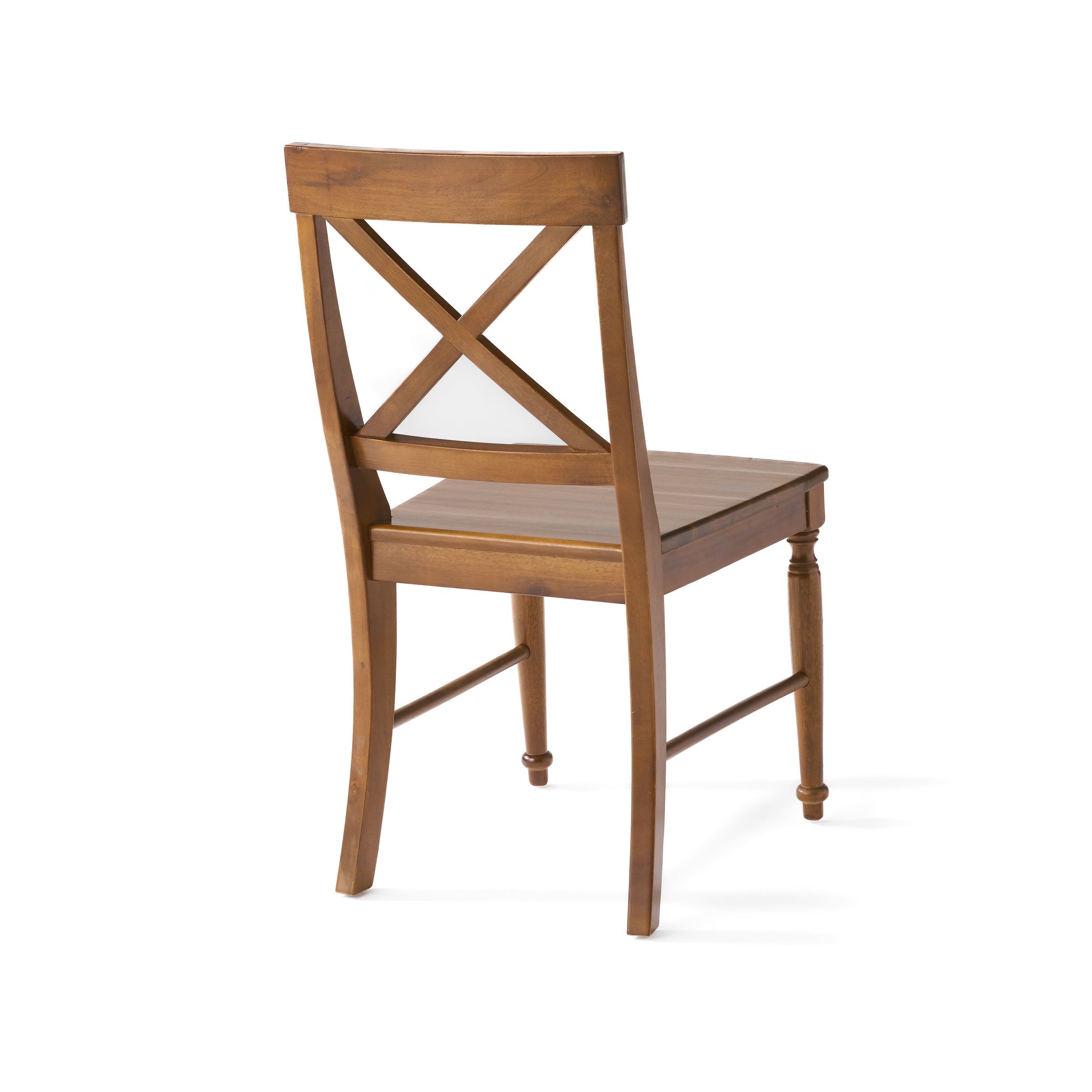 Acacia Wood Dining Chairs, 2-Pcs Set, Dark