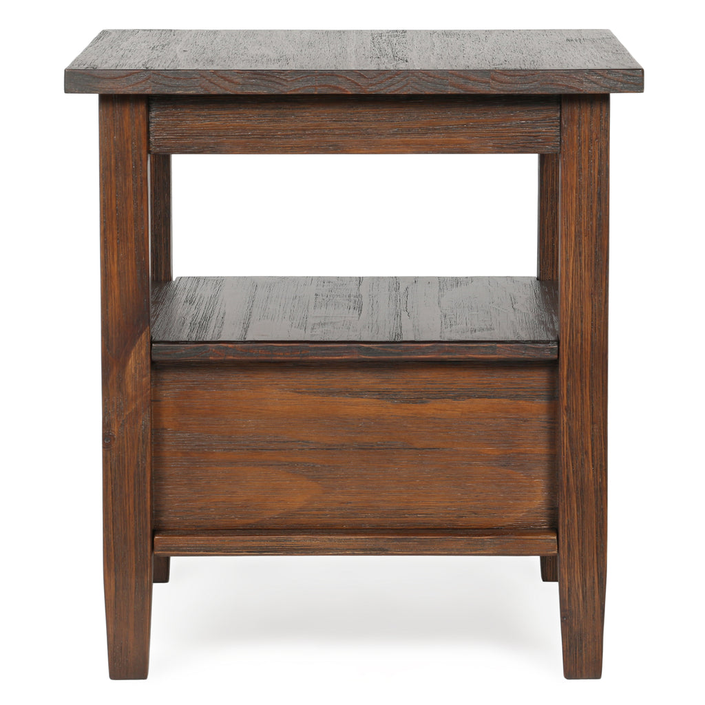 Warm Shaker Solid Wood 20 Inch Wide Transitional End Table