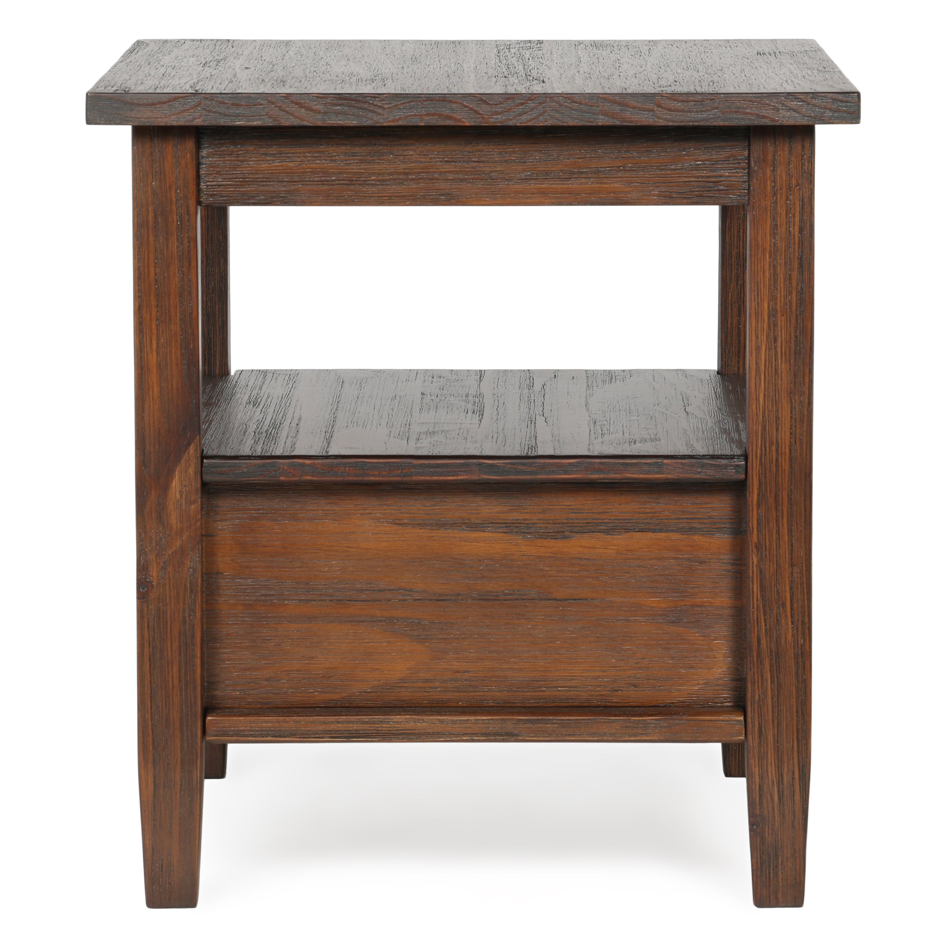 Warm Shaker Solid Wood 20 Inch Wide Transitional End Table