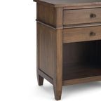 Carlton 24 Inch Wide Solid Wood Bedside Table in Rustic