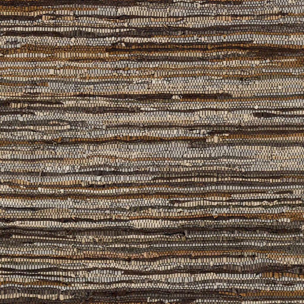 Hand Woven Leather Rag Rug - Clearance