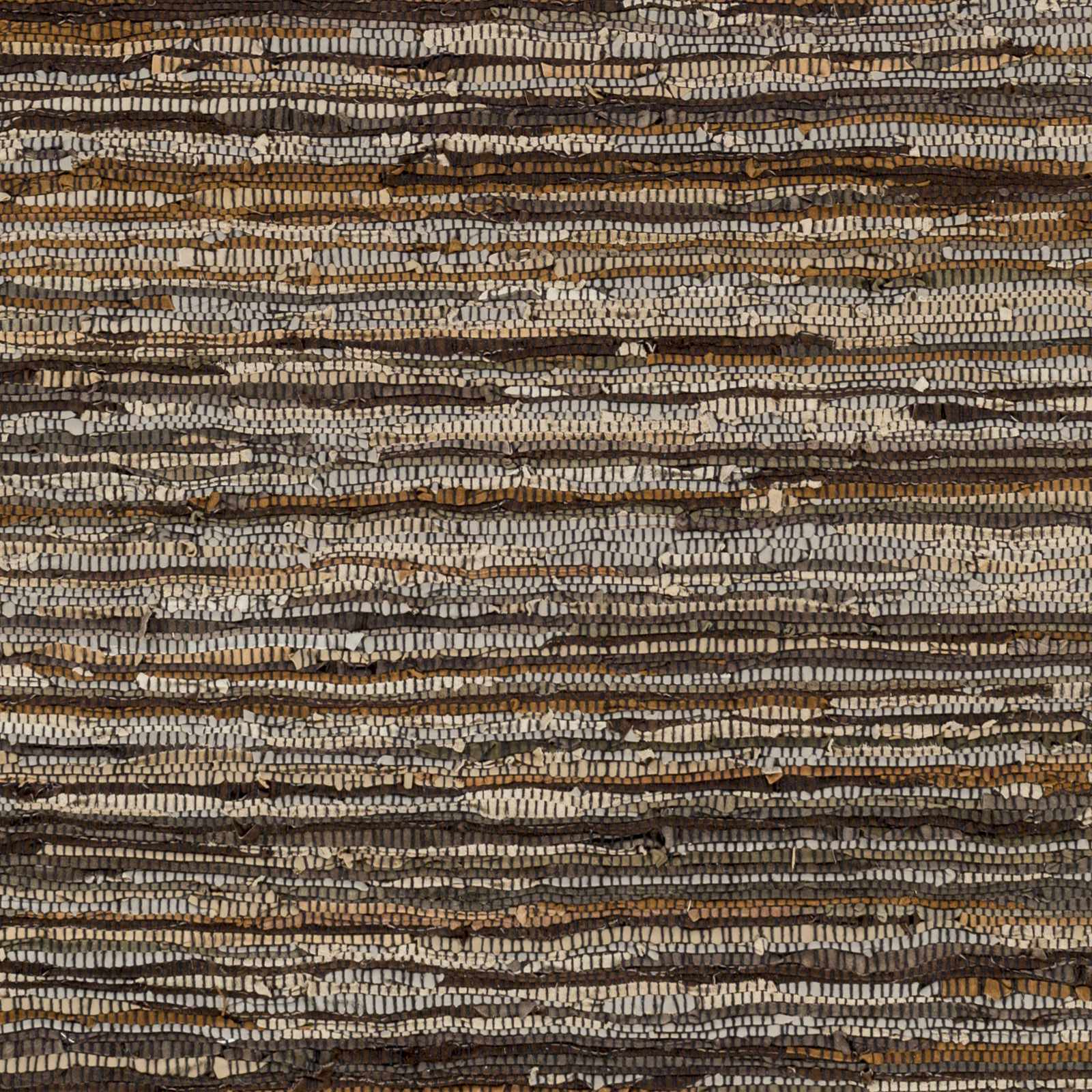 Hand Woven Leather Rag Rug - Clearance