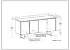Lowry - Large 4 Door Sideboard Buffet - Distressed