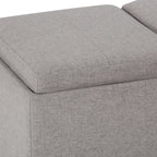 Avalon 42 Inch Wide Storage Ottoman in Cloud