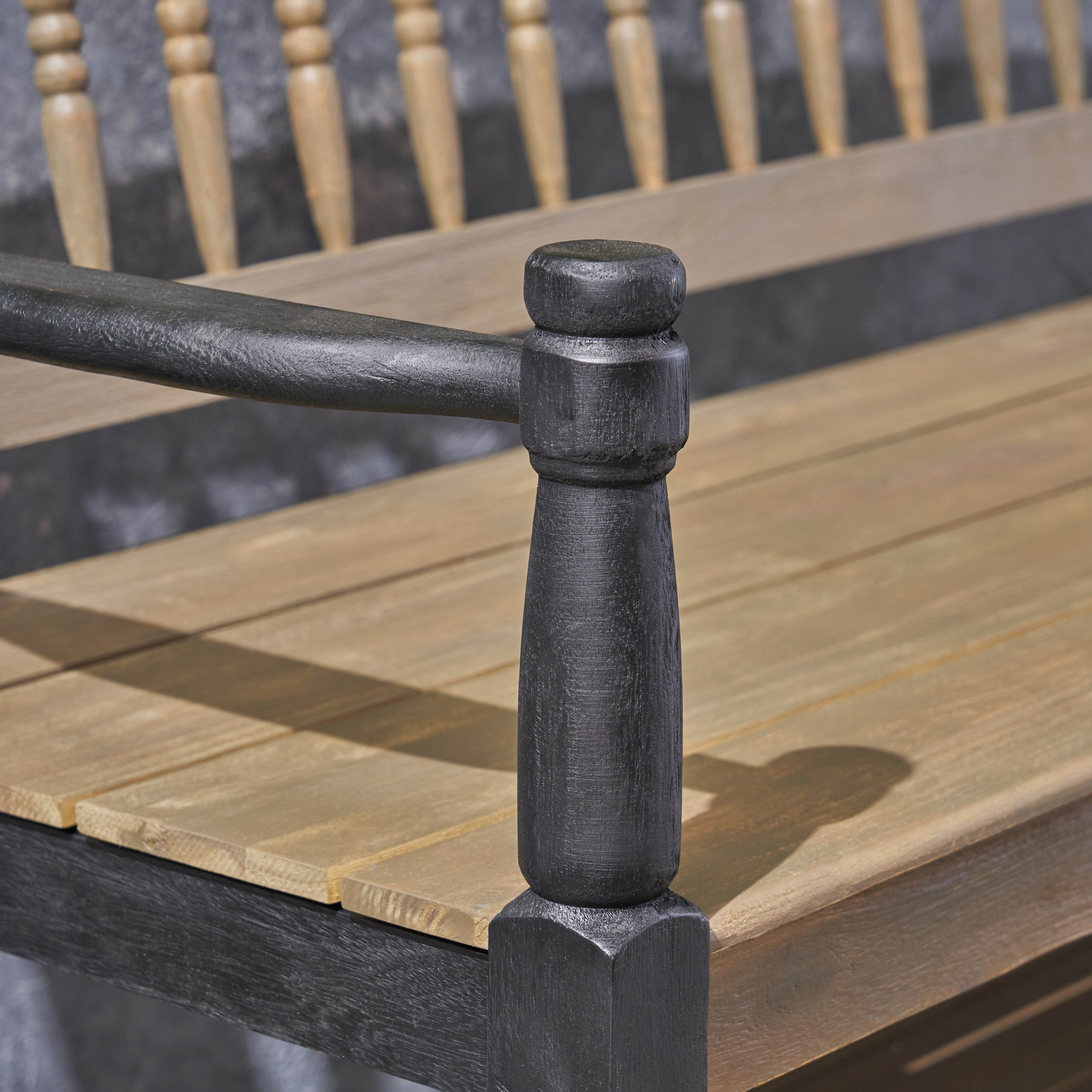 Patio Bench with Built-In Shelf