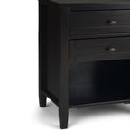 Warm Shaker Solid Wood 24 Inch Wide Transitional Nightstand in Hickory