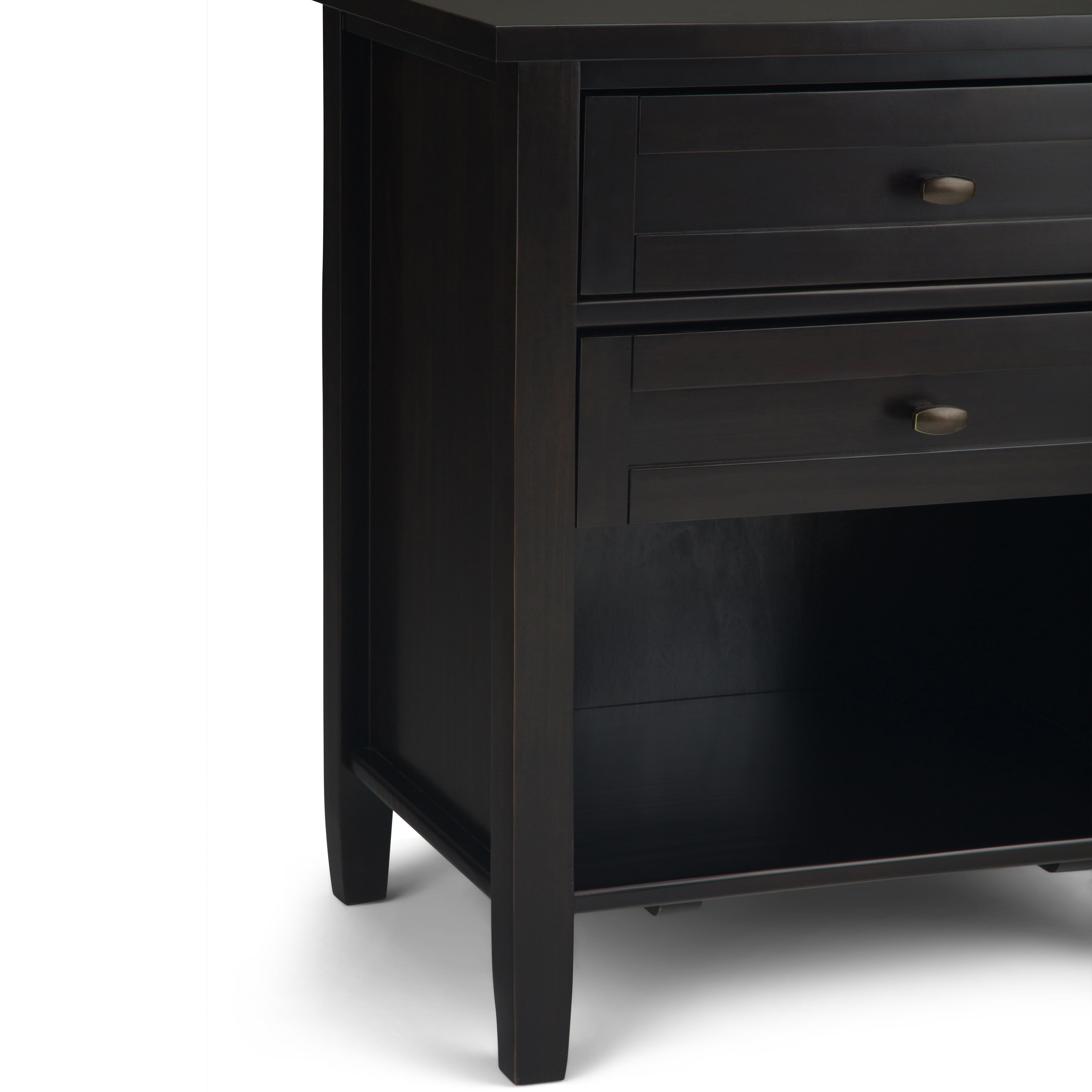 Warm Shaker Solid Wood 24 Inch Wide Transitional Nightstand in Hickory
