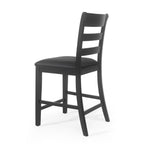Farmhouse Upholstered Wood Counter Stools (Set of 2)