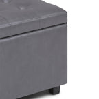 Cosmopolitan 34 Inch Wide Storage Ottoman in Stone
