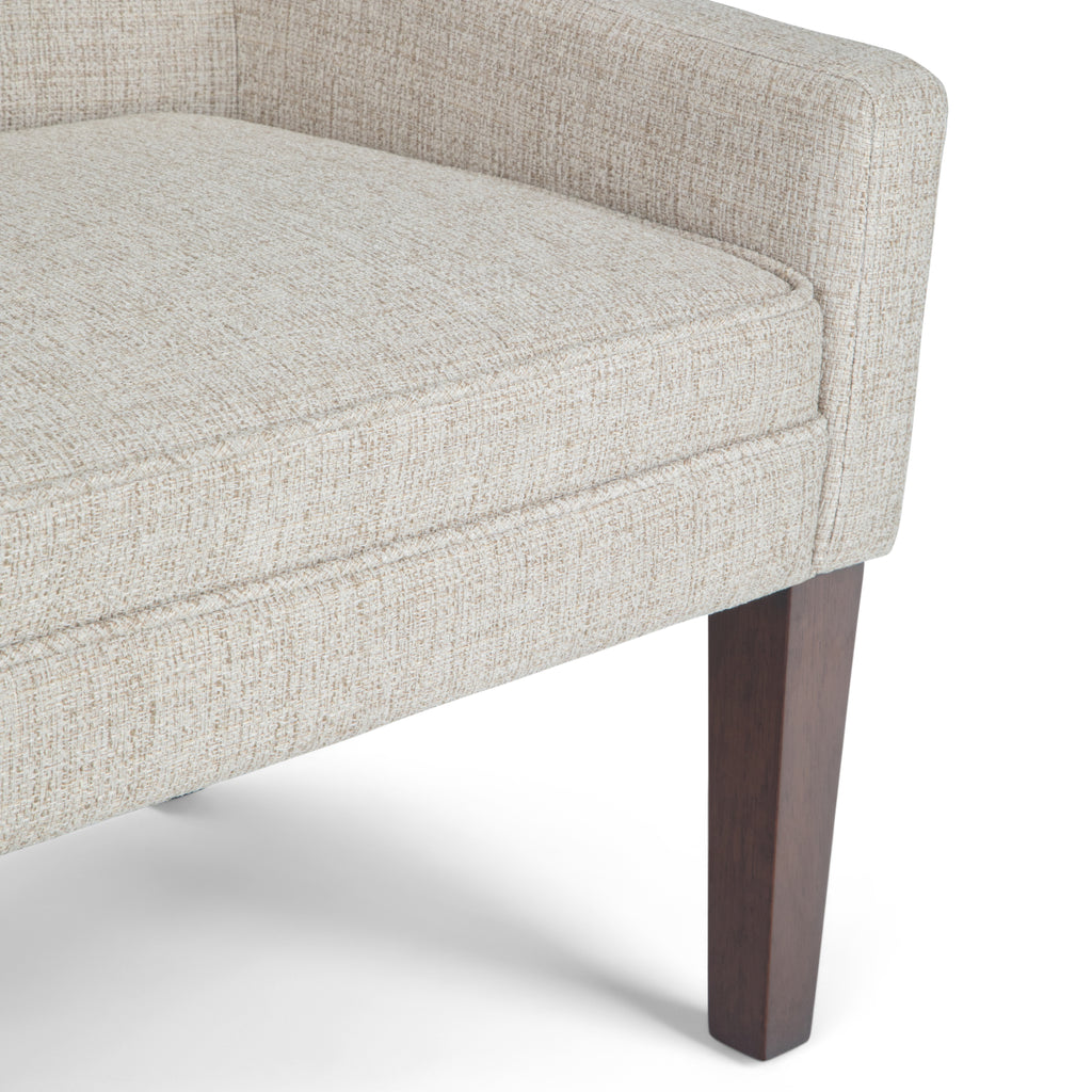 Parris 50 Inch Wide Upholstered Bench in Platinum Woven Fabric