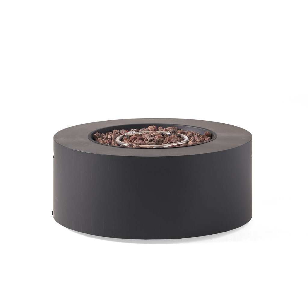 32" Patio 40,000 BTU Round Iron Propane Fire Pit, Dark
