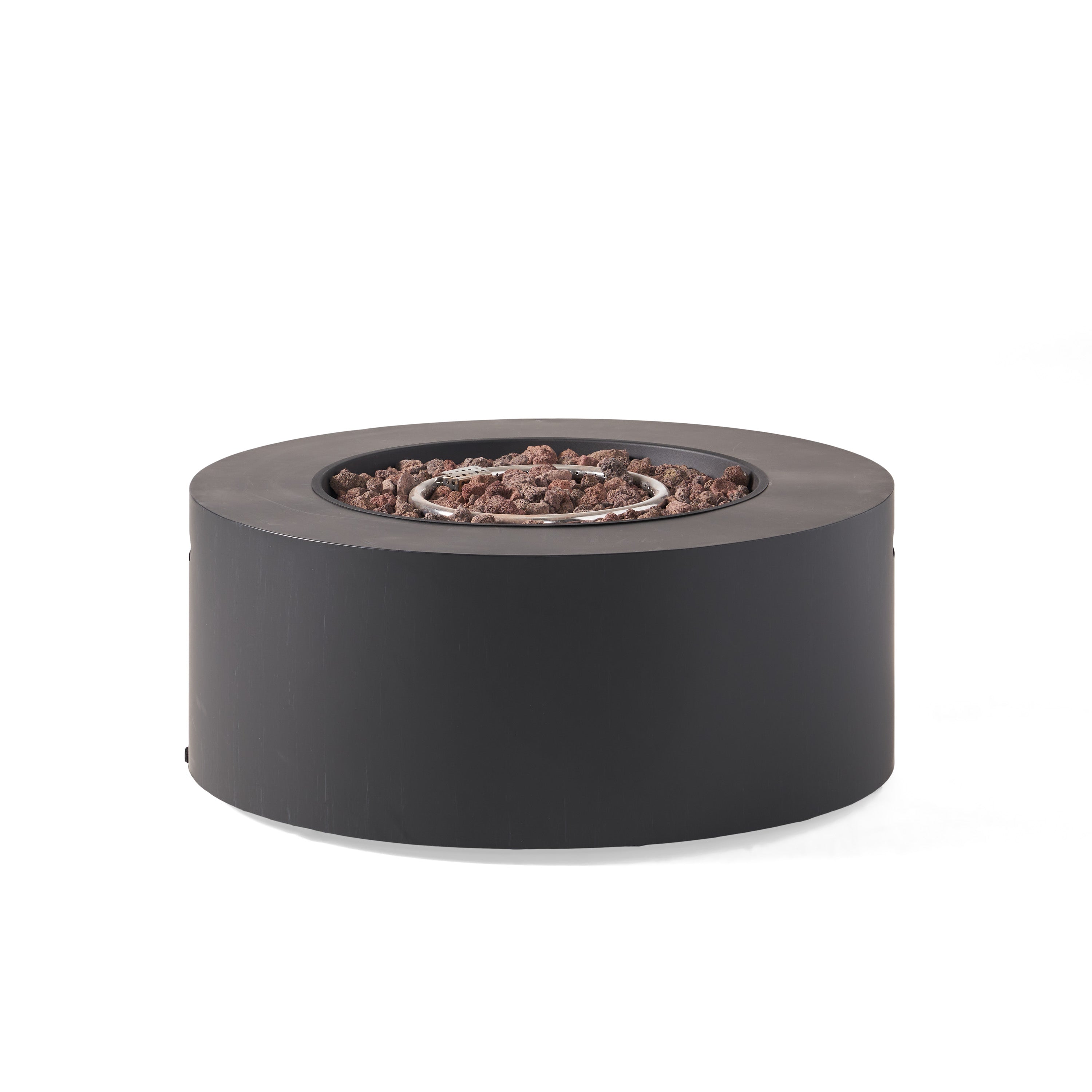 32" Patio 40,000 BTU Round Iron Propane Fire Pit, Dark