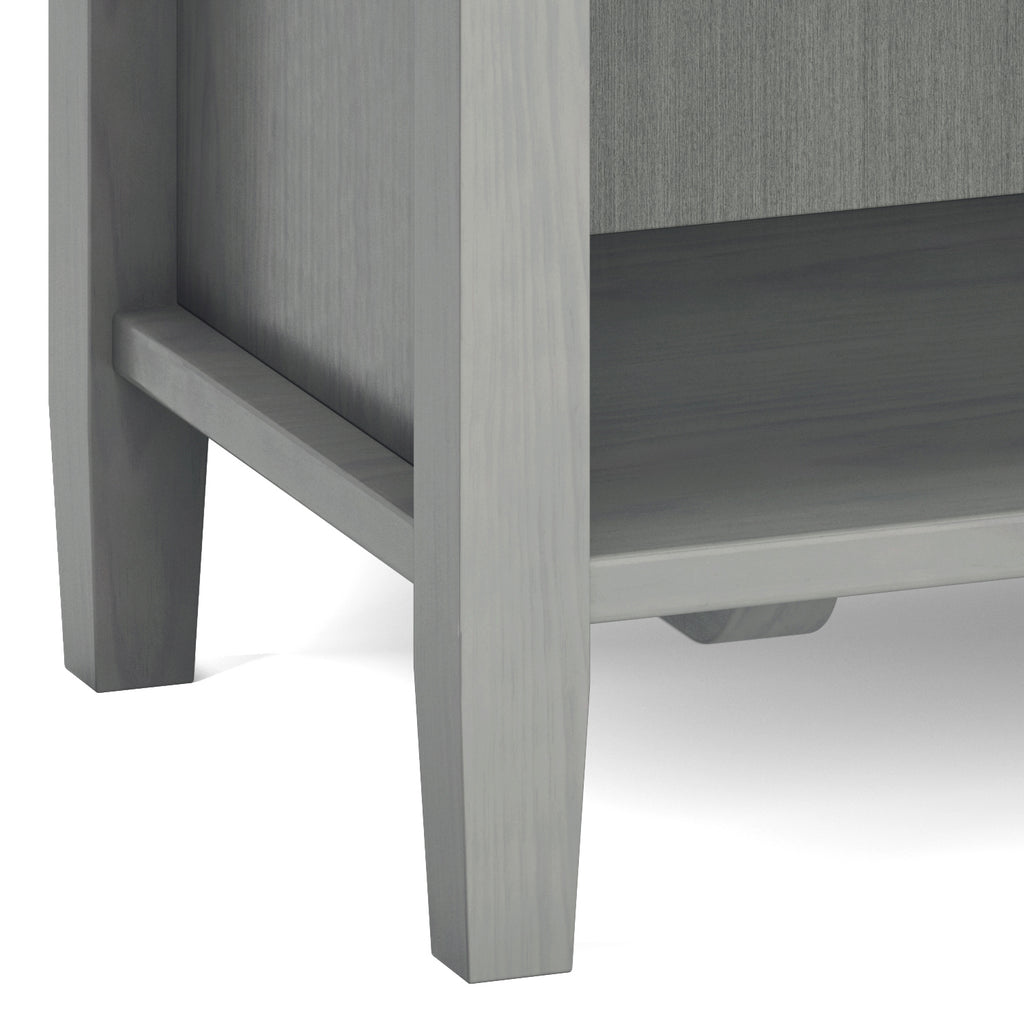 Warm Shaker Solid Wood Nightstand in Fog