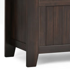 Acadian Solid Wood Small Entryway Storage Bench in Brunette