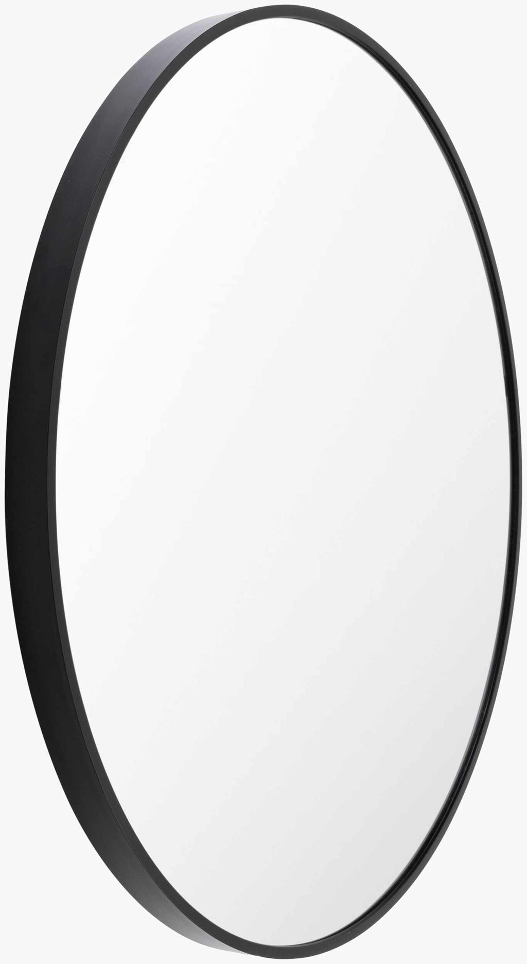 Round Mirror with Black Aluminum Frame