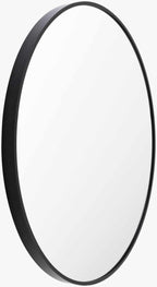 Round Mirror with Black Aluminum Frame