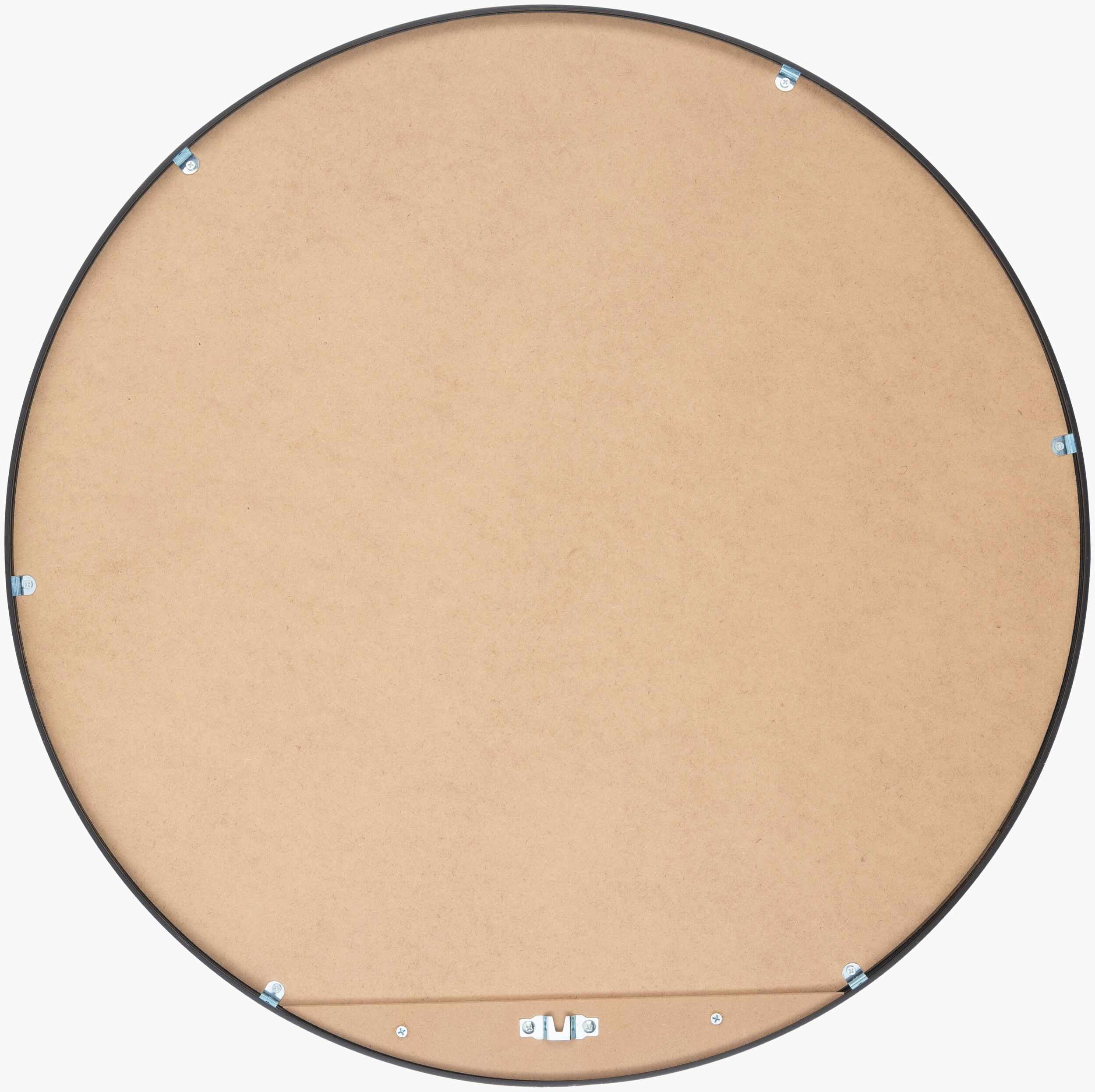 Round Mirror with Black Aluminum Frame