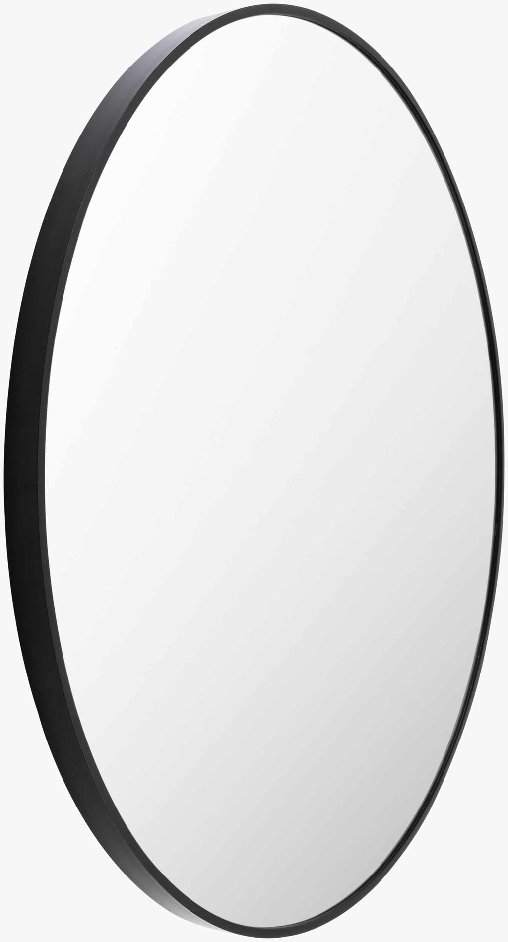 Round Mirror with Black Aluminum Frame